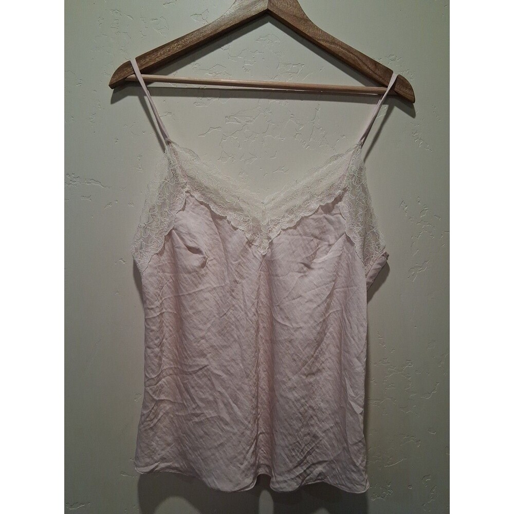 Secret Treasures Wmns L Light Pink Lace Trim  Spaghetti Strap Camisole Lingerie